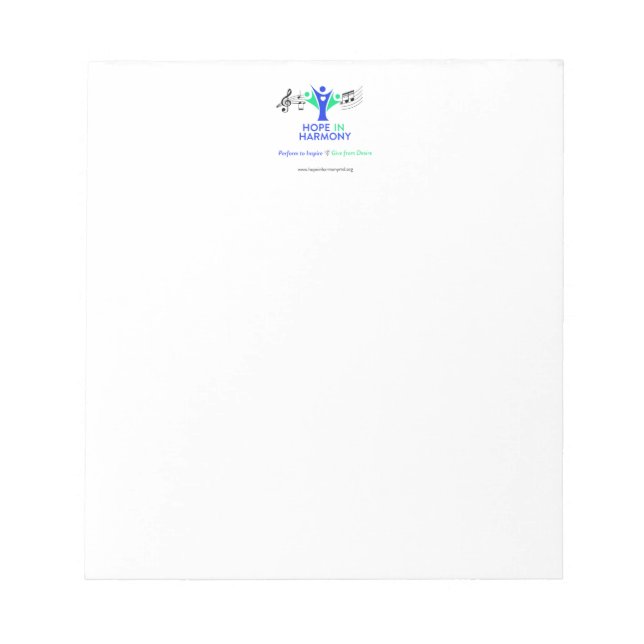 Hope in Harmony Notepad (Front)