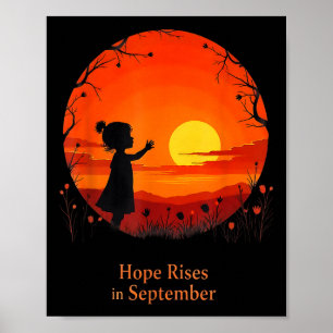 Hope In September Pediatric Cancer Awareness Ribbo Poster