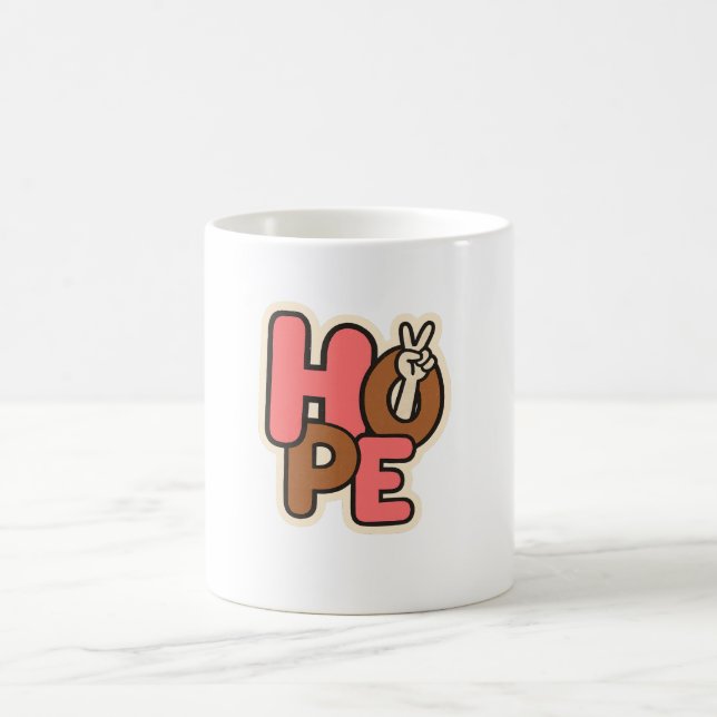 "Hope in Style – Peaceful Vibes Sticker" Magic Mug (Center)