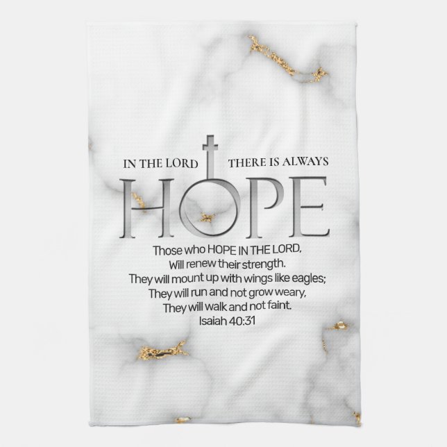 Hope in the Lord Scripture Verse Isaiah 40:31 Kitchen Towel (Vertical)