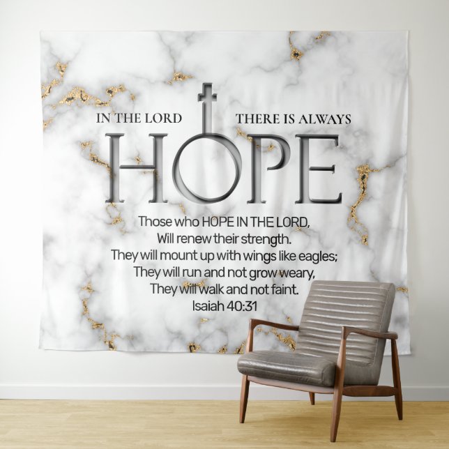 Hope In The Lord Scripture Verse: Isaiah 40:31 Tapestry (In Situ (Horizontal))
