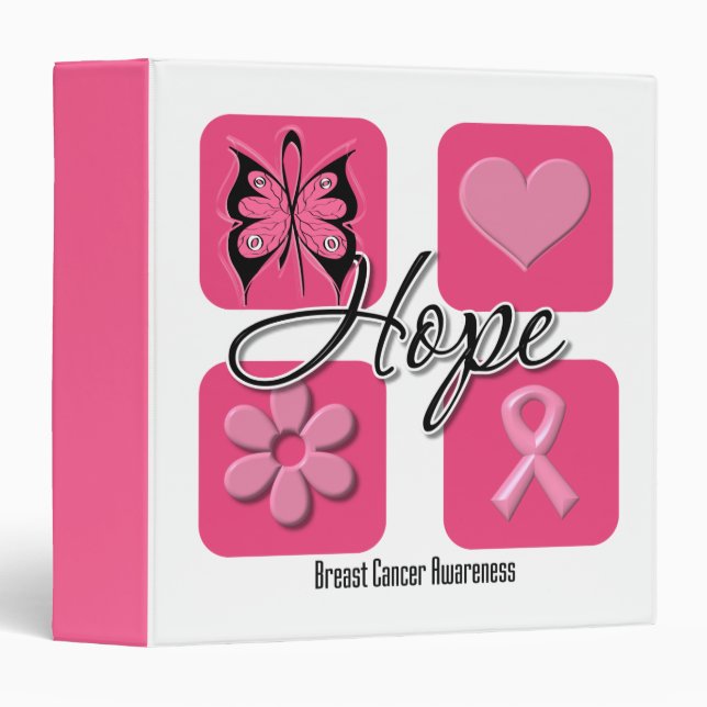 Hope Inspirational - Classeur du cancer du sein (Devant/Côté)