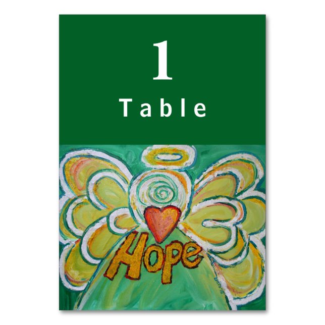 Hope Inspirational Word Angel Custom Table Cards (Front)