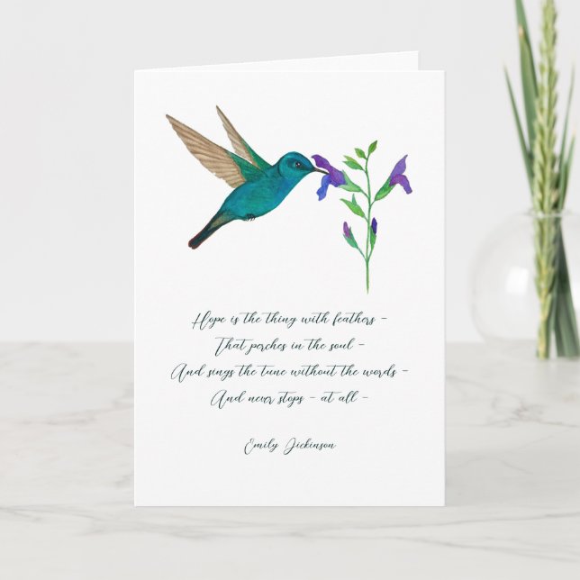 "Hope is" Hummingbird Card (Front)