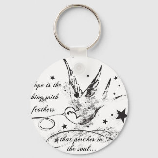Hope is the Thing With Feathers Keychain