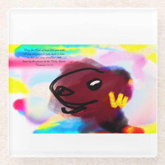 hope joy glass coaster (Front)