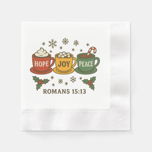Hope joy Peace and Cocoa Napkin (Front)