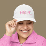 Hope Kitty Pink Ribbon Personalized Trucker Hat<br><div class="desc">A kitty wrapped in a pink ribbon sits in the 'o' of the word Hope in pink on this sweet inspirational hat. Great as team hats on charity walks!</div>