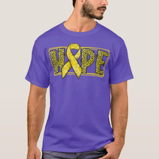 Hope Leopard Gold Ribbon Warrior Childhood Cancer T-Shirt