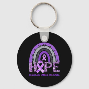 Hope Leopard Rainbow Pancreatic Cancer Awareness S Keychain