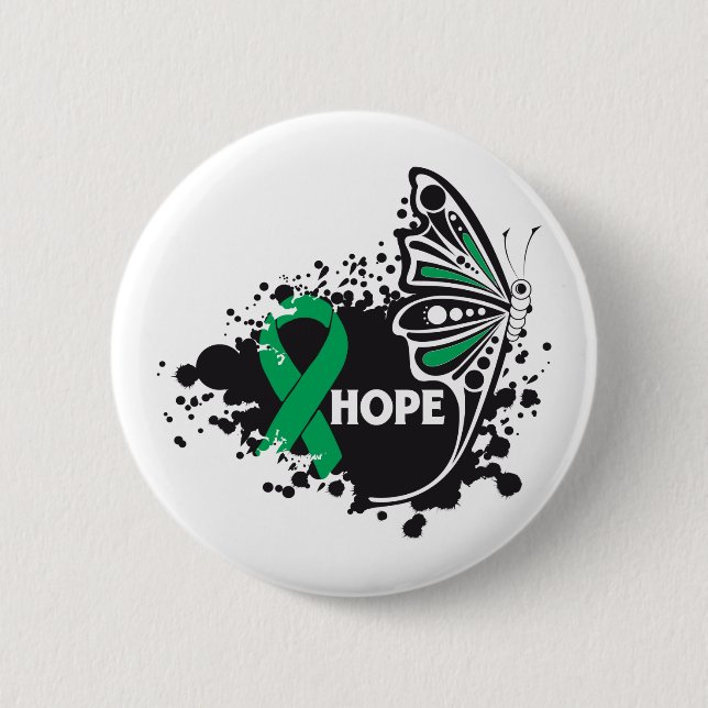 Hope Liver Cancer Butterfly 2 Inch Round Button (Front)