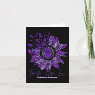 Hope Love Alzheimerheimer Awareness Flower Purple  Card