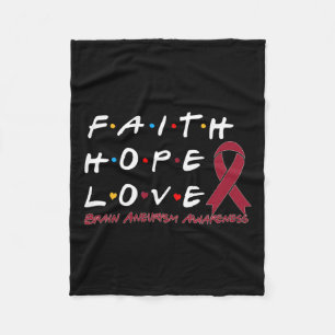 Hope Love Brain Aneurysm Awareness  Fleece Blanket