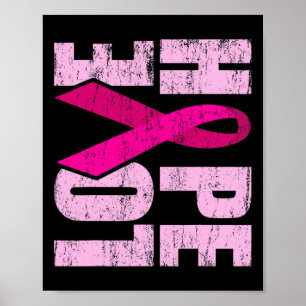 HOPE LOVE Breast Cancer Awareness World Cancer Day Poster