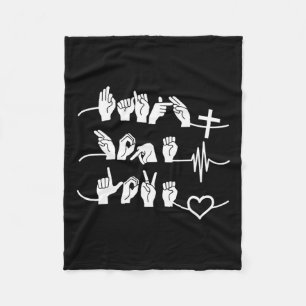 Hope Love - Christian Religion Heartbeat Cross Hea Fleece Blanket