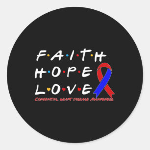 Hope Love Congenital Heart Disease Awareness Classic Round Sticker