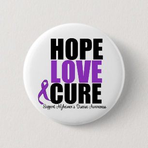 Hope Love Cure Alzheimer's Disease 2 Inch Round Button