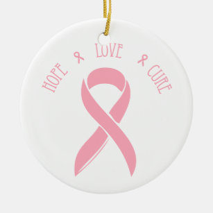 HOPE LOVE CURE - Breast Cancer Ornament