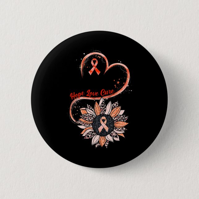 Hope Love Cure Fighter Sunflower Rsd Crps Awarenes 2 Inch Round Button (Front)