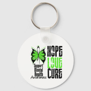 Hope Love Cure Grunge - Mental Health Awareness Keychain