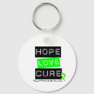 Hope Love Cure - Mental Health Awareness Keychain