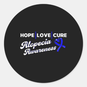 Hope Love Cure Support Alopecia Awareness Ribbon Classic Round Sticker