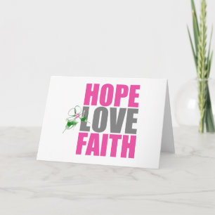 Hope Love Faith Christmas Holly Holiday Card