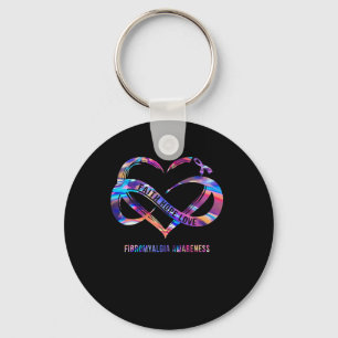 Hope Love Fibromyalgia Awareness 2  Keychain