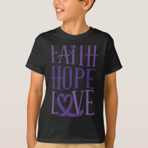 Hope Love - Fibromyalgia Awareness Support Purple T-Shirt