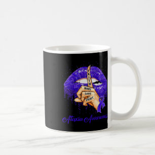 Hope Love Fight Blue Ribbon Ataxia Awareness Coffee Mug