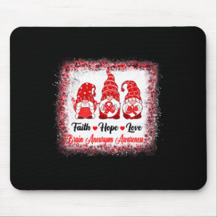 Hope Love Gnomes Brain Aneurysm Awareness Leopard Mouse Pad
