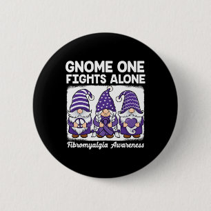 Hope Love Gnomes Purple Ribbon Fibromyalgia Awaren 2 Inch Round Button