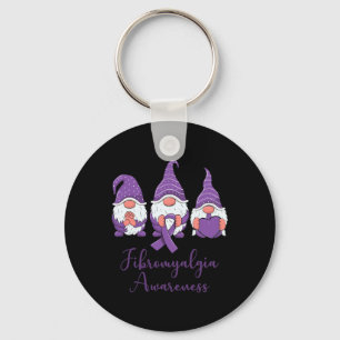 Hope Love Gnomes Purple Ribbon Fibromyalgia Awaren Keychain
