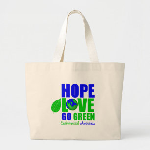 Hope Love Go Green Earth Awareness Large Tote Bag