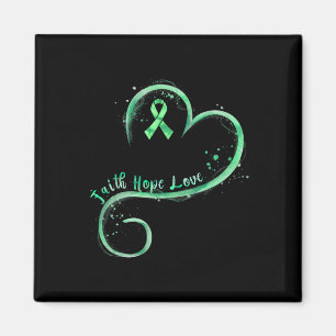 Hope Love Green Ribbon Mental Health Awareness  Magnet