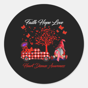 Hope Love Heart Disease Awareness Gifts Classic Round Sticker