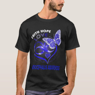 Hope Love Hydrocephalus Awareness Heart Butterfly T-Shirt