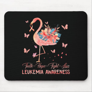 Hope Love Pink Flamingo Breast Leukaemia Awareness Mouse Pad