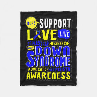 Hope Love World Down Syndrome Day Women Kids  Fleece Blanket
