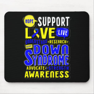 Hope Love World Down Syndrome Day Women Kids Mouse Pad