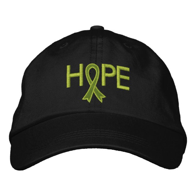 HOPE - Lymphoma Ribbon Embroidered Hat (Front)