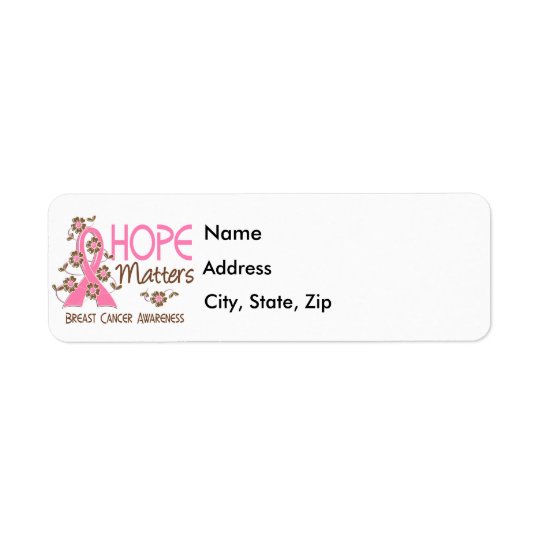 Hope Matters 3 Breast Cancer Return Address Label
