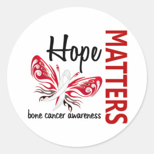 Hope Matters Butterfly Bone Cancer Classic Round Sticker