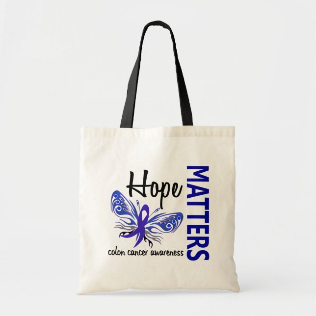 Hope Matters Butterfly Colon Cancer Tote Bag (Front)