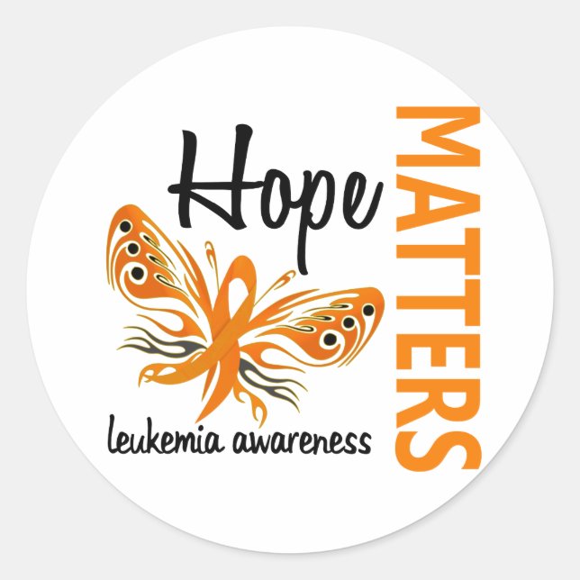 Hope Matters Butterfly Leukaemia Classic Round Sticker (Front)