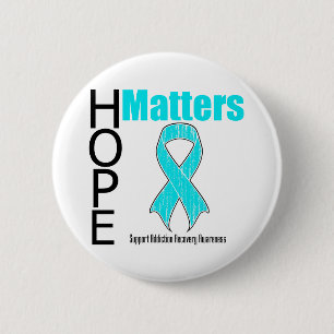 Hope Matters Ribbon Addiction Recovery Awareness 2 Inch Round Button