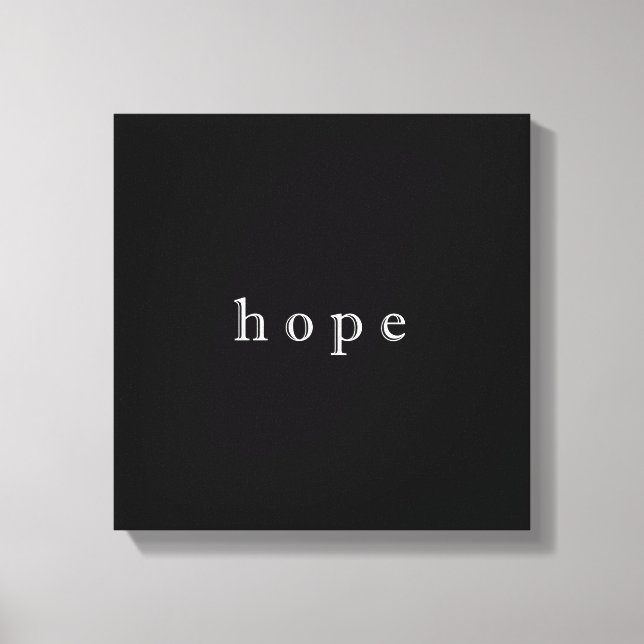 Hope Minimalist Design Style Typography Canvas Print (Front)