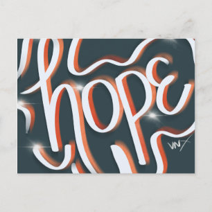 Hope Neon Urban Faith Street Art Hand Lettering Postcard