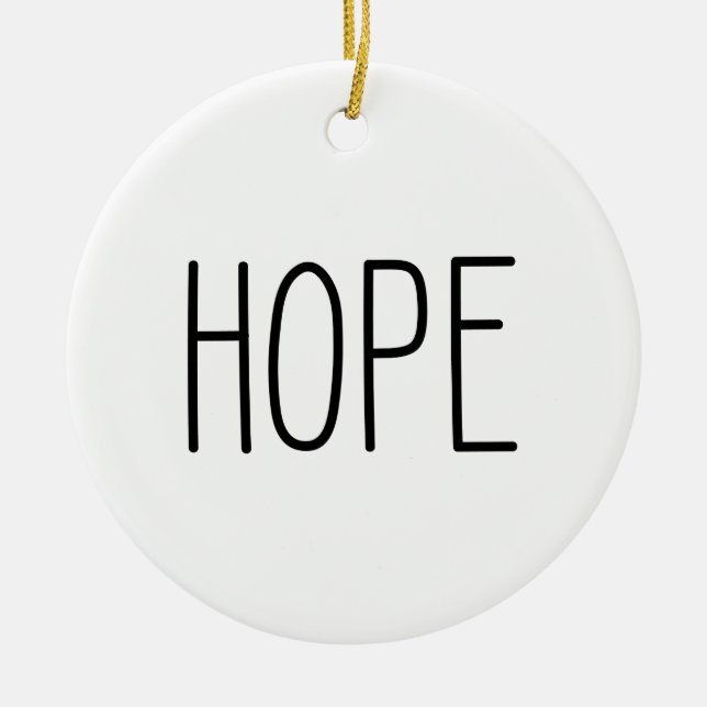 HOPE Noël minimaliste ornement en céramique (Devant)