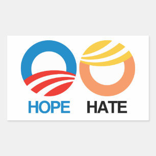 HOPE (Obama) HATE (Trump) Sticker